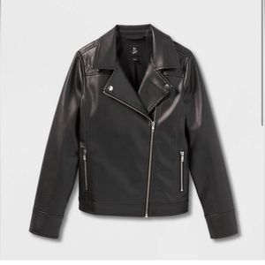 Kids 6x black faux leather biker jacket